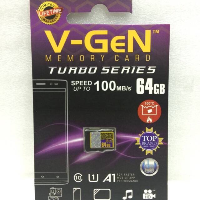 MEMORI CARD C10 64GB MURAH KARTU MEMORI ORI V-GEN MICRO SD CLASS10 VGEN 64Gb SPEED 100MB/s