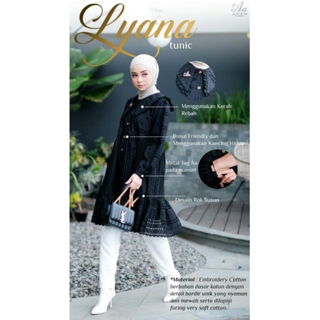 Open PO Lyana Tunik by aden_hijab (free Brooch AA diamond setiap pembelian Lyana tunik)