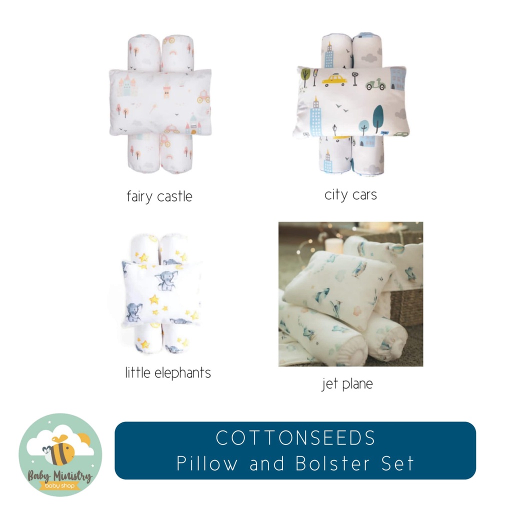 COTTONSEEDS Pillow and Bolster Set - Bantal &amp; Guling Bayi Set / Gift Baby Set