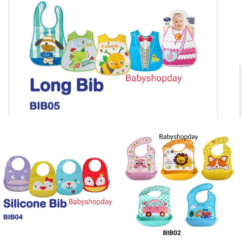 Celemek Makan BIB Baby Safe, BIB silicone, tatakan makan bayi Babysafe BIB02 BIB04 BIB05