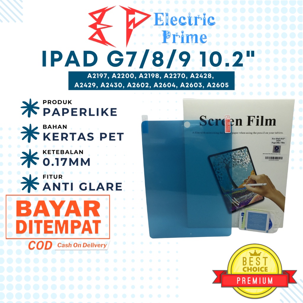 Anti Gores Film iPad 7 8 9 Gen 10.2inch 2019 2020 2021 TRIPLEDI Paper Like Screen Protector Matte PET