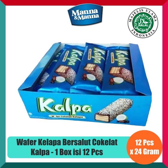 

Wafer Kelapa Bersalut Cokelat Kalpa - 12 Pcs x 24 Gram