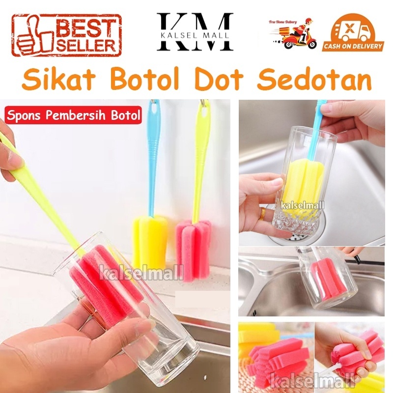 Spons Tongkat Alat Pembersih Botol Gelas Sikat Sponge Busa Alat Cuci Pencuci Spon Botol Susu Dot Air Minum Bayi Termos Tumbler AD20