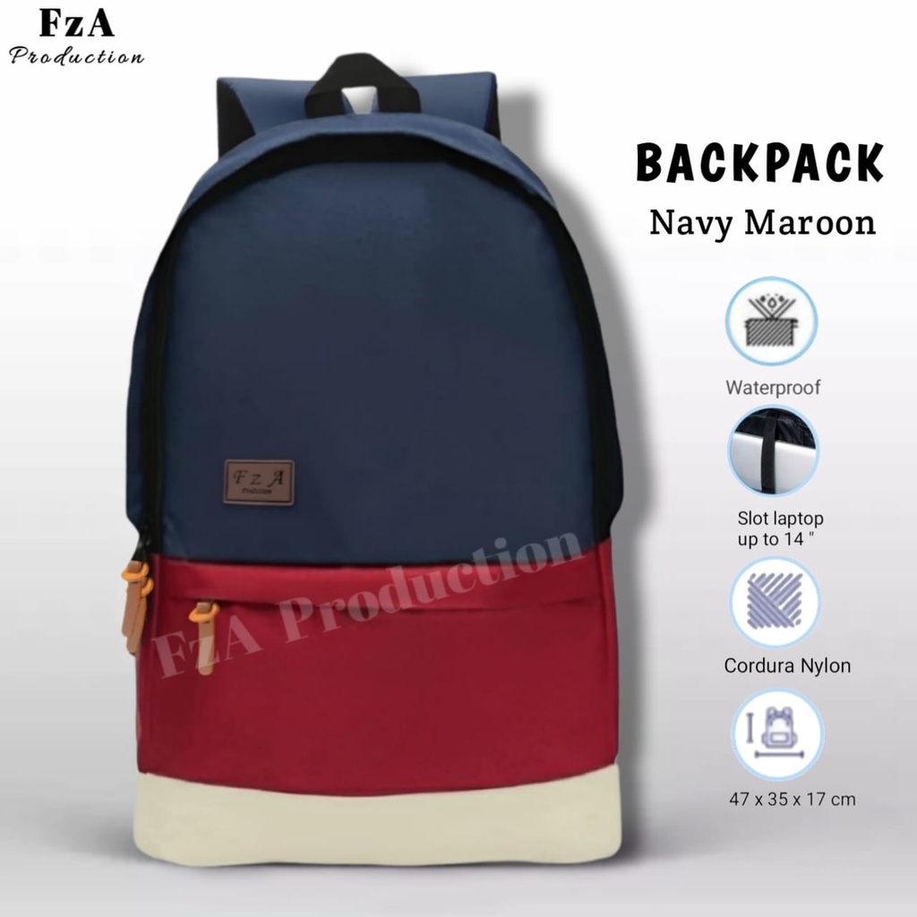 Tas Ransel Distro Kasual Pria Wanita Tas Ransel Laptop Tas Punggung Backpack Original FzA Free Dompet Sakko HP