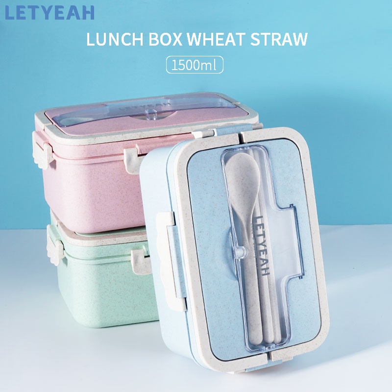 letyeah Lunch box jerami gandum 1500ML/ Bebas BPA