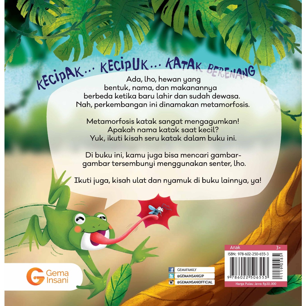 Buku Seri Metamorphosis - Kecipak Kecipuk Katak Berenang - Gema Insani 100% Original