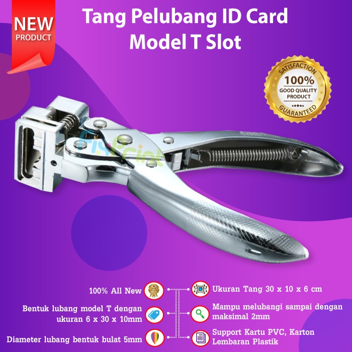 Tang Pelubang PVC ID Card Karton Model T Slot