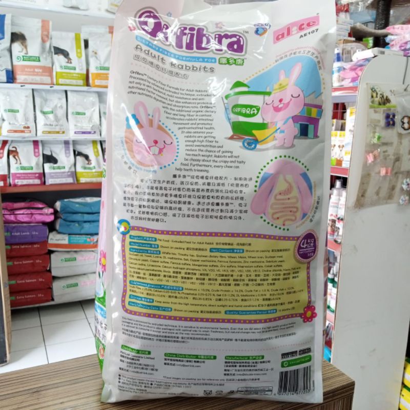 Makanan Kelinci Alice Orfibra Adult Rabbit 4kg AE107