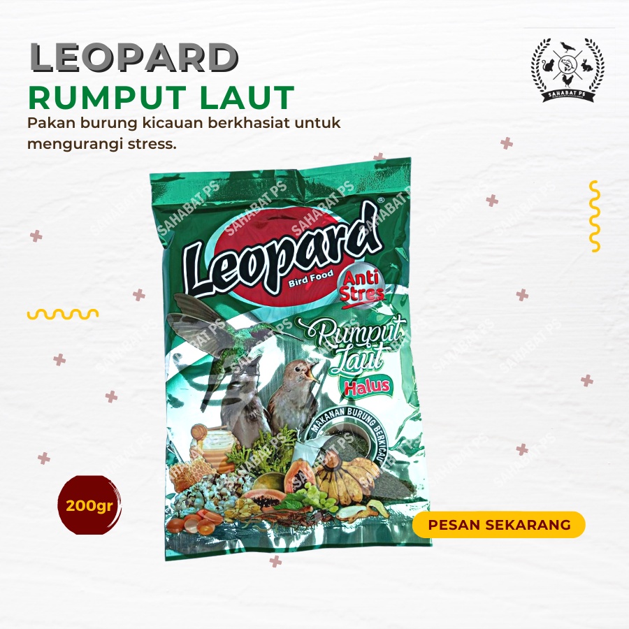 PAKAN BURUNG LEOPARD RUMPUT LAUT PAKAN VOER HALUS PLECI KOLIBRI CIBLEK TLEDEKAN
