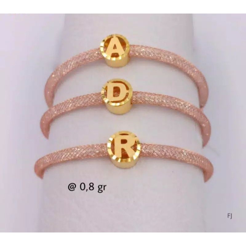 Gelang Emas Inisial Huruf Aphabet Kadar 375