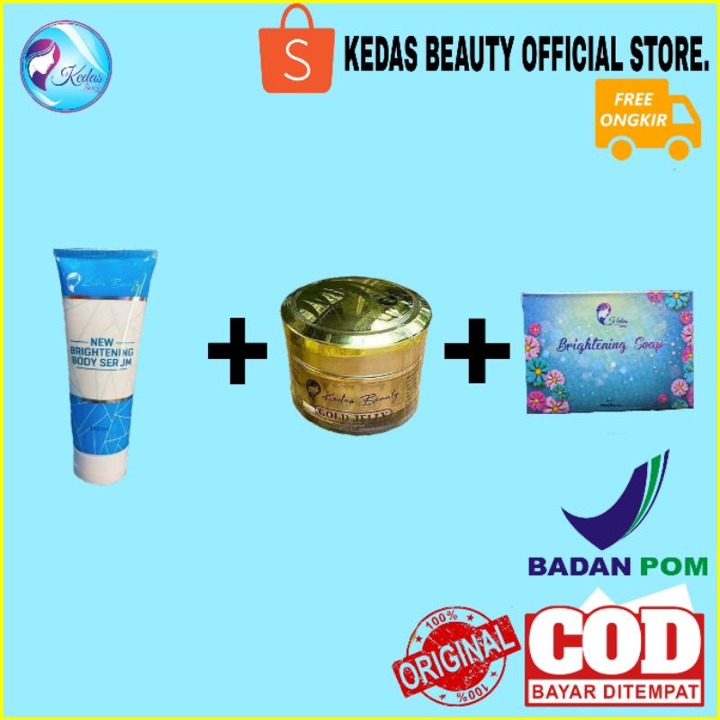 PAKET GLOWING SABUN KEDAS BEAUTY DAN BODY SERUM-SABUN+G.JELY+B.SERUM