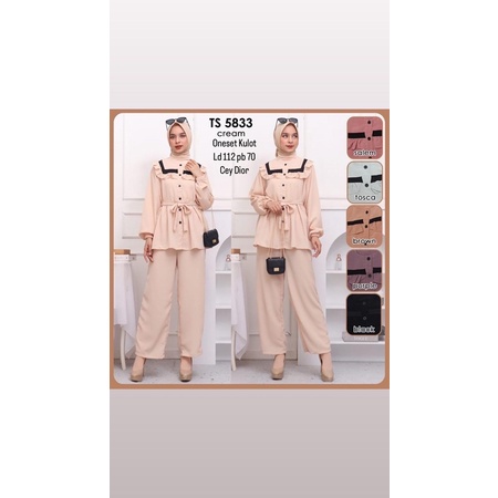 One set kulot Setelan Celana Cey dior 5833 Jumbo