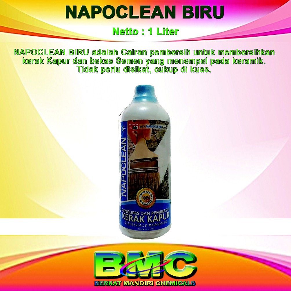 NAPOCLEAN BIRU Untuk Membersihkan Keramik Dari Noda Semen Dan Kapur