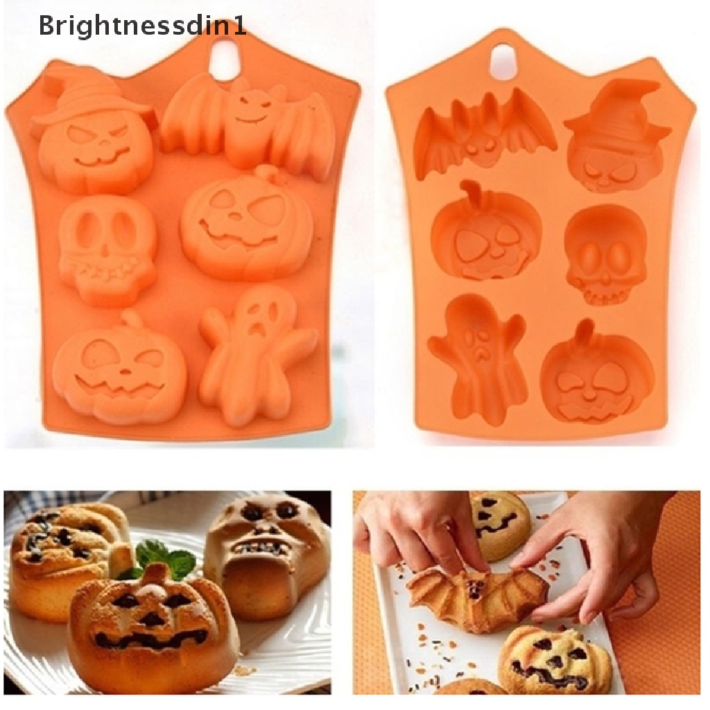 Cetakan Kue Bentuk Labu Halloween Bahan Silikon 1 In 1 Untuk Dekorasi