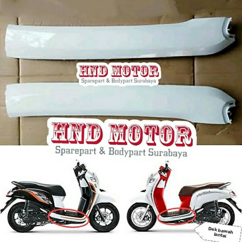 Bordes Lantai Footrest Cover Dek Lantai Pijakan kaki Bawah Kanan Kiri Scoopy Fi Esp New Putih 2017 2