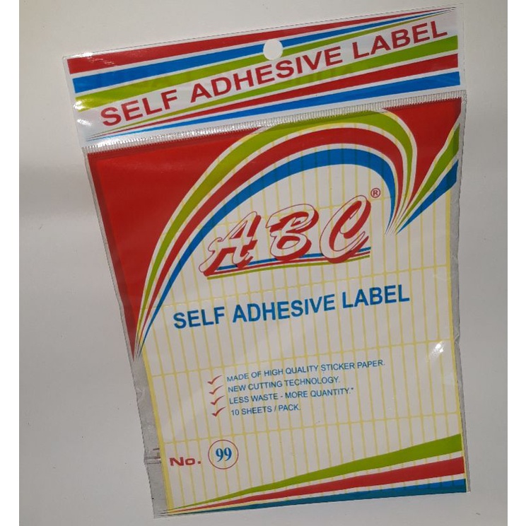 

STICKER LABEL ABC.NO 99