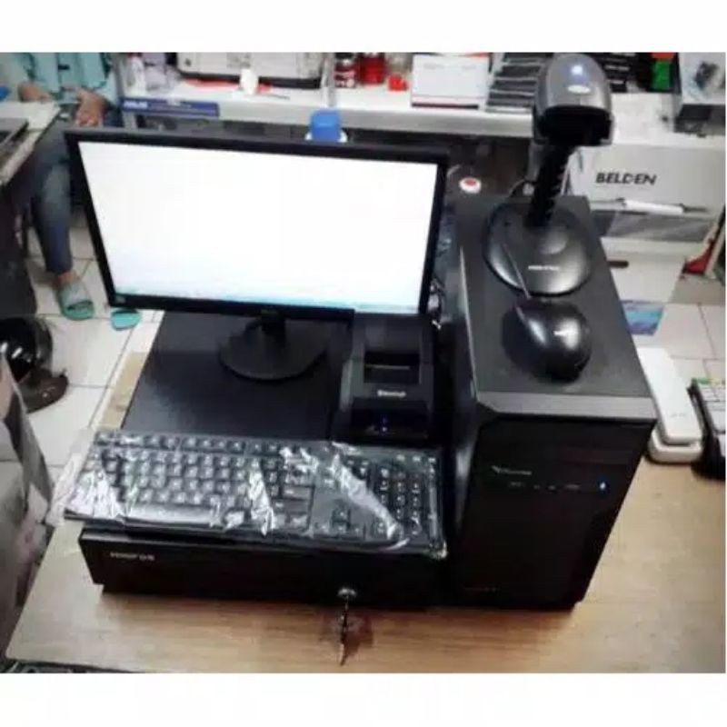 Paket Komputer Kasir Wireless Mouse Keyboard ( CPU , Monitor , Printer , Barcode )