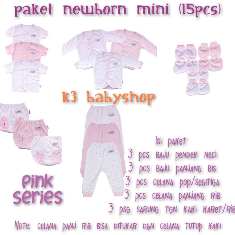 Paket baju bayi newborn Fluffy Pink NB value set baju bayi kado lahiran baby gift set hampers SNI paket lengkap murah