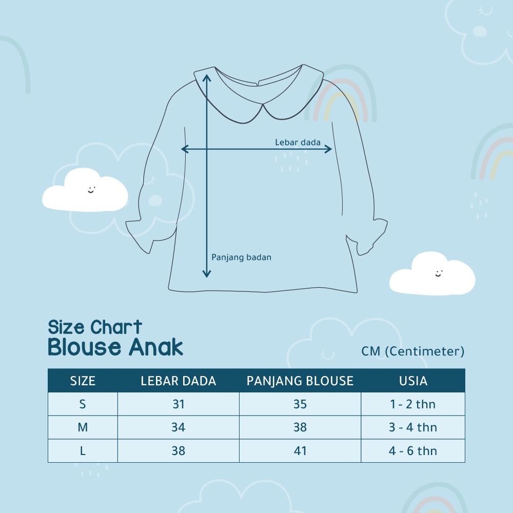 Yameena kids Blouse Anak Perempuan Atasan anak perempuan kimi blouse