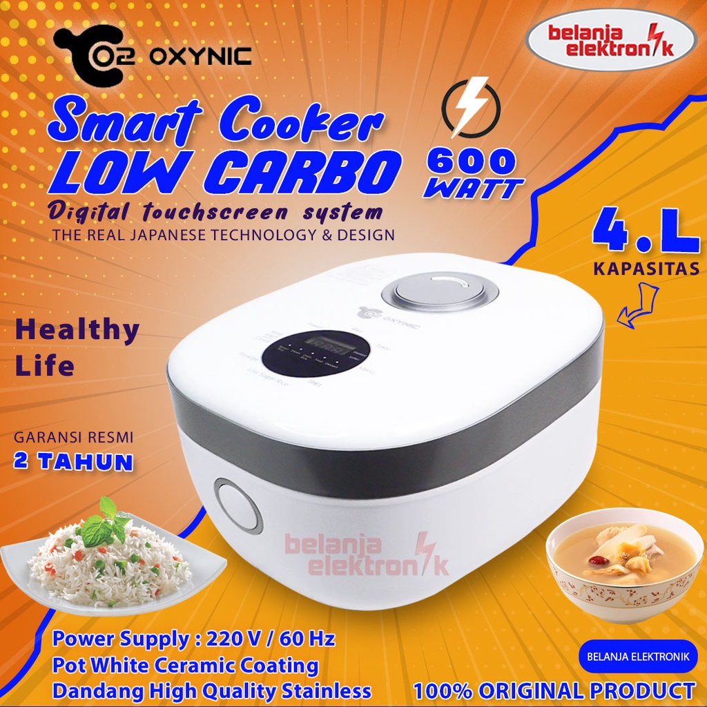 RICE COOKER OXYNIC LOW CARBO SMART COOKER 4 LITER 600 WATT
