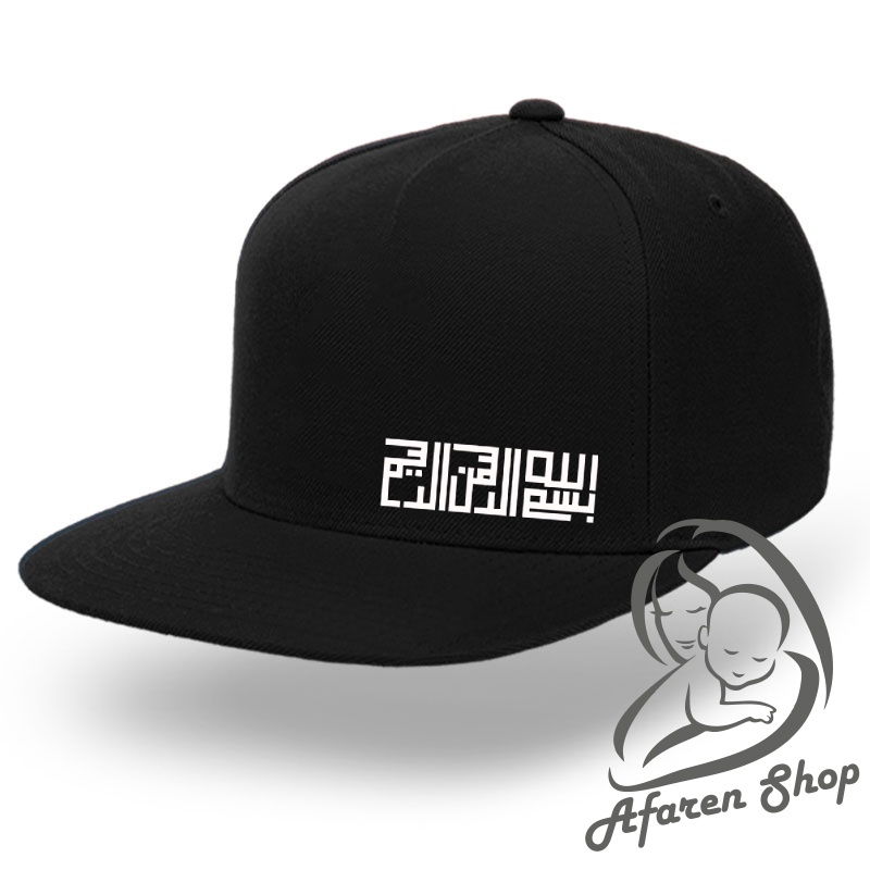 Topi pria snapback pria muslim Bismillah kufi