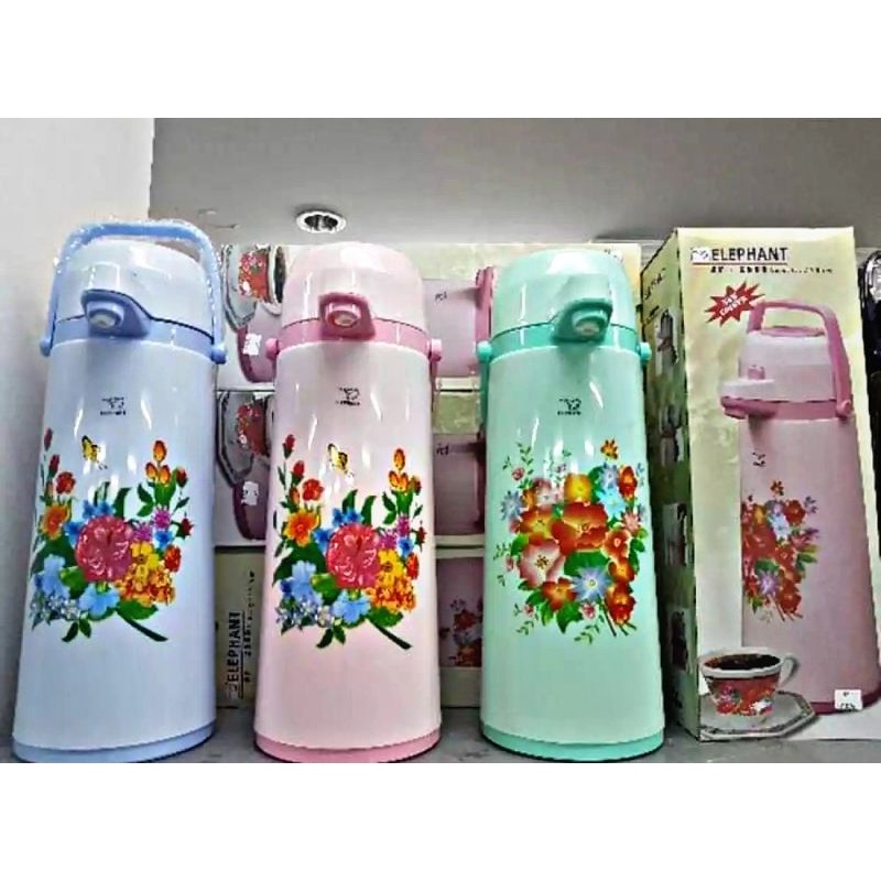 Termos air panas pencet Elephant 2 liter / Vacum flask elephant