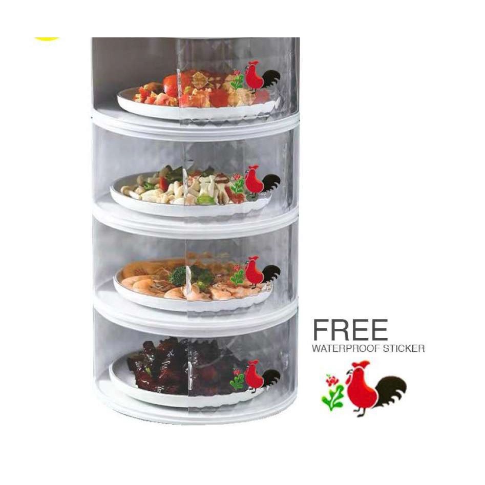 Food Cover Tudung Saji 4 Susun Motif Diamond sticker ayam jago PANCA TIRTA