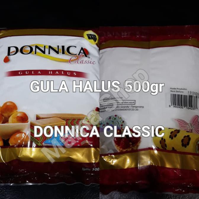 

Toko-Bahan-Kue- Gula Halus Donnica Classic 500 Gr Gula Tepung Gula Icing Sugar Bahan -Terlengkap-