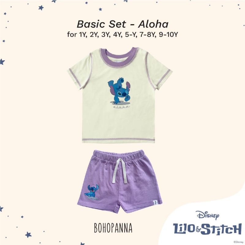 Bohopanna Basic Set Disney Lilo &amp; Stitch // Setelan Anak Motif Lilo&amp;Stitch