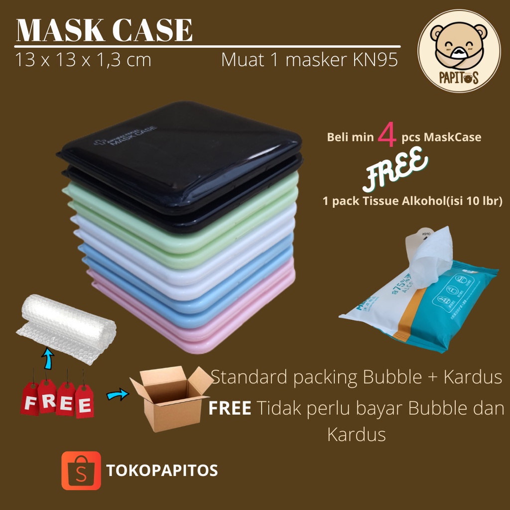 Kotak Penyimpanan Masker 13x13x1,3cm/ Mask Case / Kotak Masker