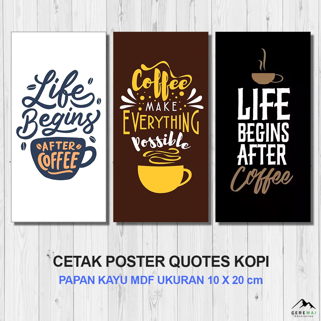 CM DECOR - [MINI] PAJANGAN DINDING POSTER COFFE TIME COFE BREAK KAFE WALL DEKOR KOPI QUOTES HIASAN D