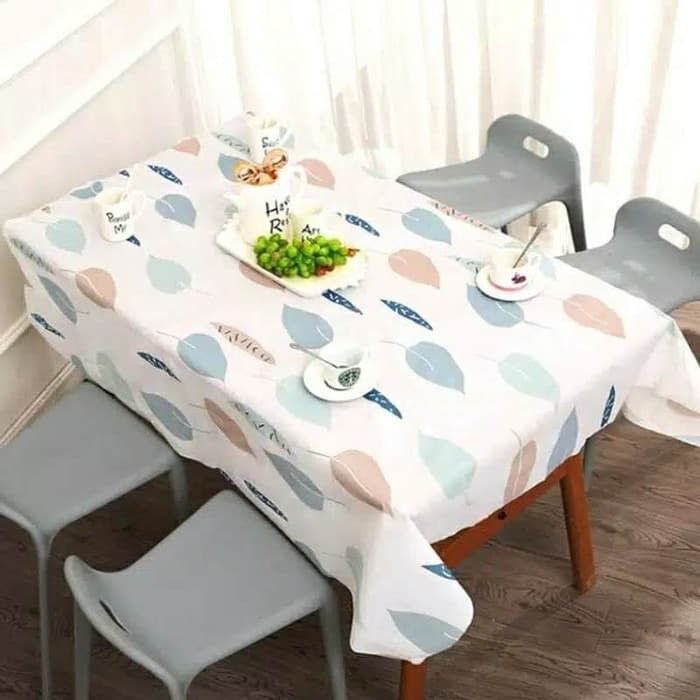 NA-Taplak Meja Anti Air Motif DAUN TD02 bahan PEVA - TABLE CLOTH LEAF