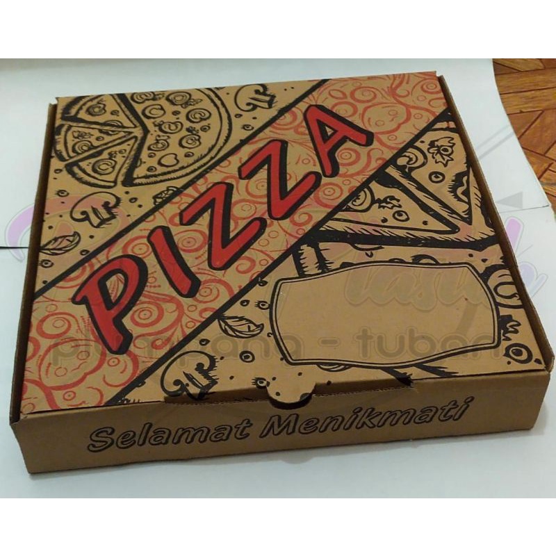 Dus Pizza 26×26×5 Karton Motif || Box Kotak Kardus