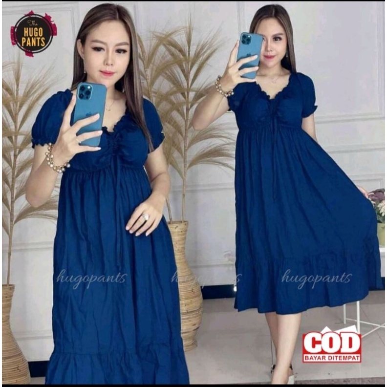 Daster Serut Dada Casandra Bali Kekinian Bahan Rayon Polos Wanita