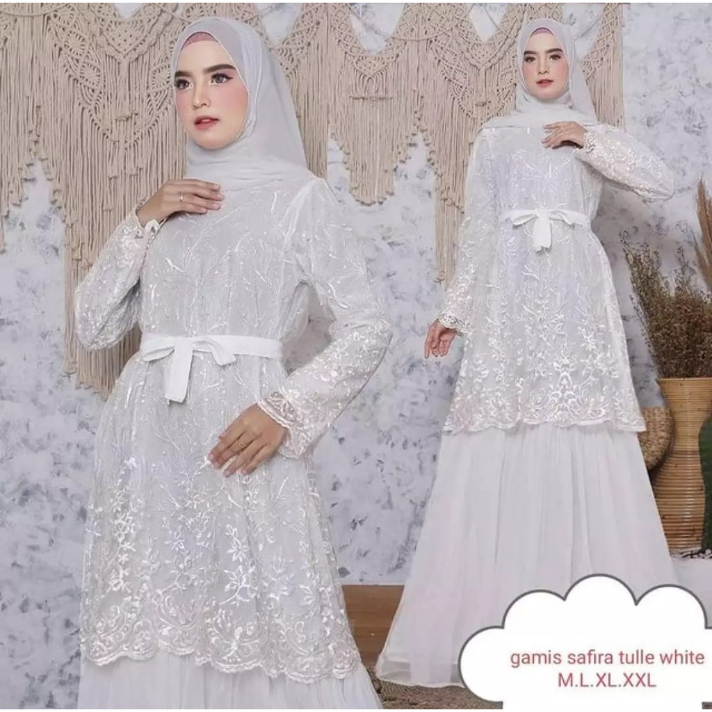 Gamis Safira Tulle Tutu Dress Full Furing M L XL XXL  Gamis tulle Safira Baju Kondangan Baju Pesta