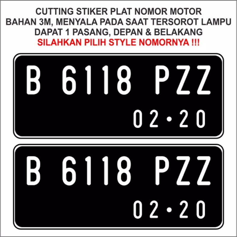 Stiker Plat Nomor Motor Dan Mobil Stiker Cutting