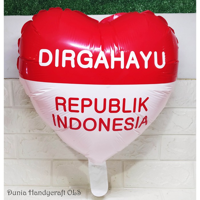 Balon Dekor Bentuk Hati Hut RI Kemerdekaan Agustusan Merah Putih