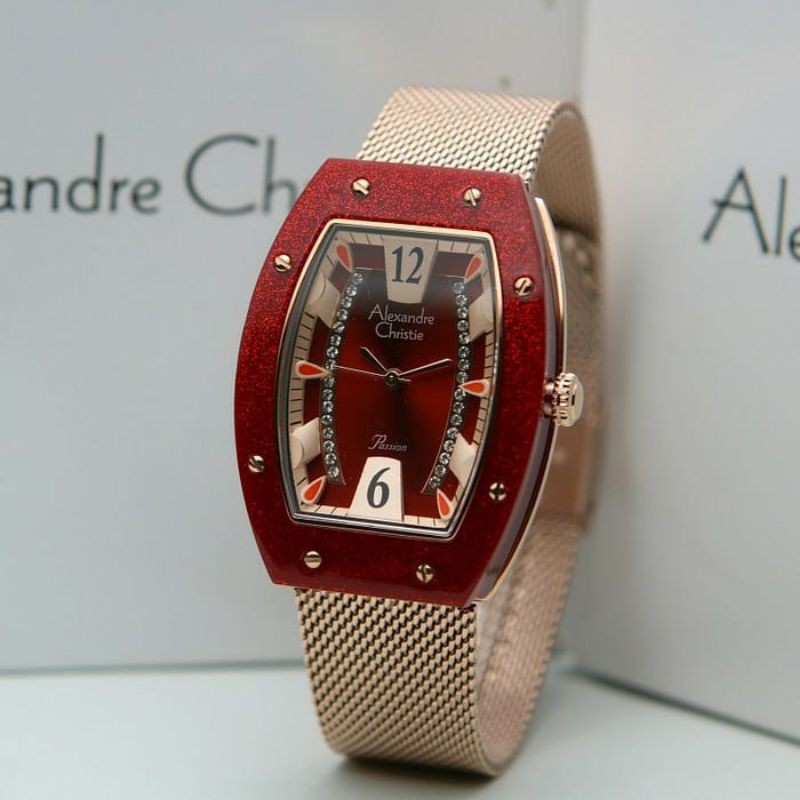 Jam Tangan Alexander Christie Wanita Rosegold Red ac 2865