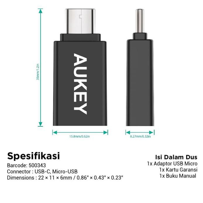 Aukey Adapter Micro USB to USB C 500343