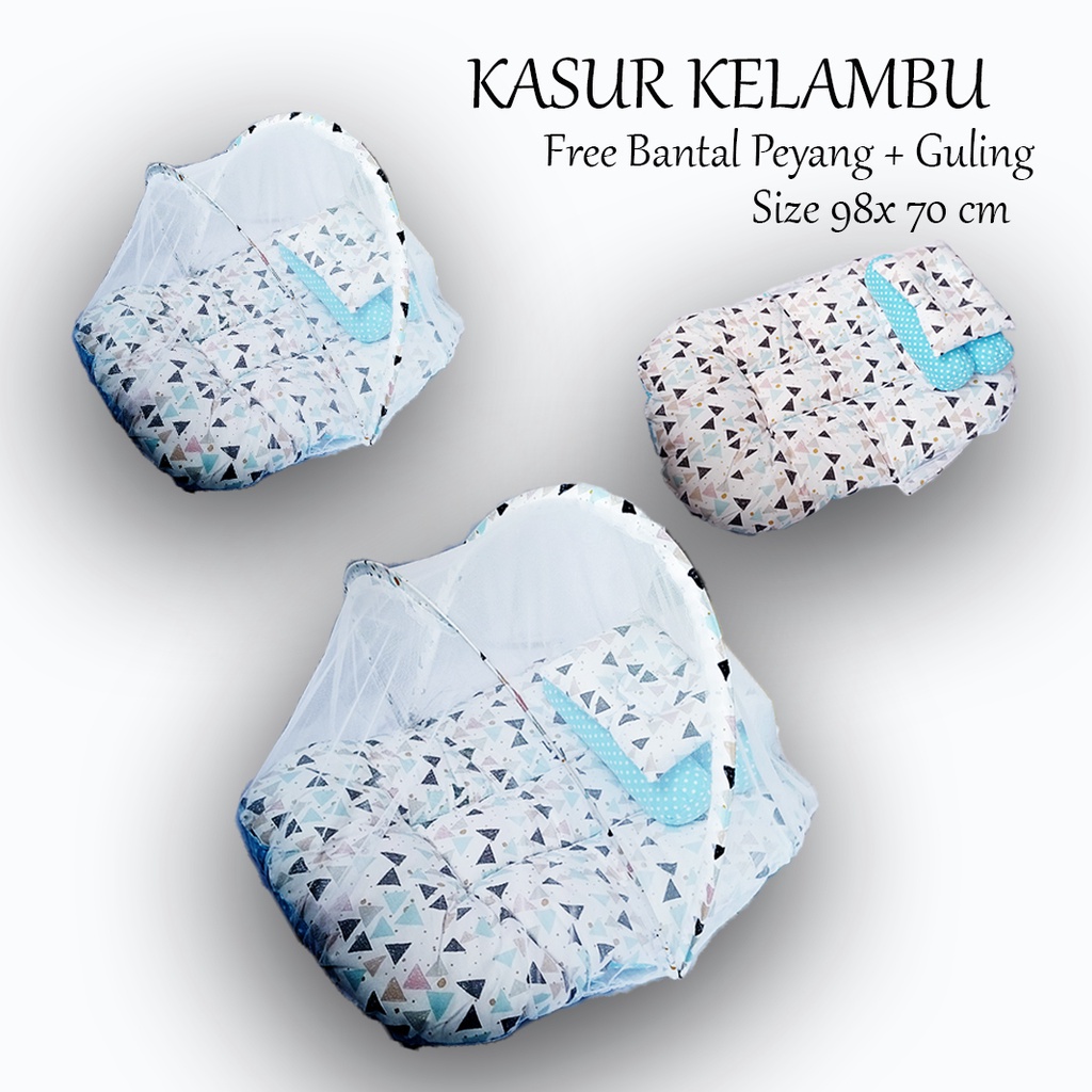 Kasur Bayi Kelambu FREE Bantal Guling Lipat Kelambu