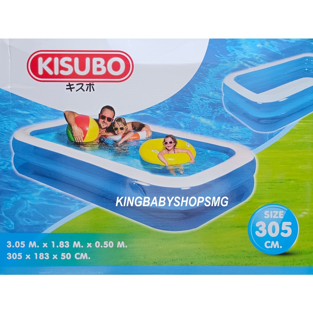 KBS KISUBO KSB320 Kolam Renang Anak Kotak Persegi Panjang Polos Jumbo uk.305x183x50cm