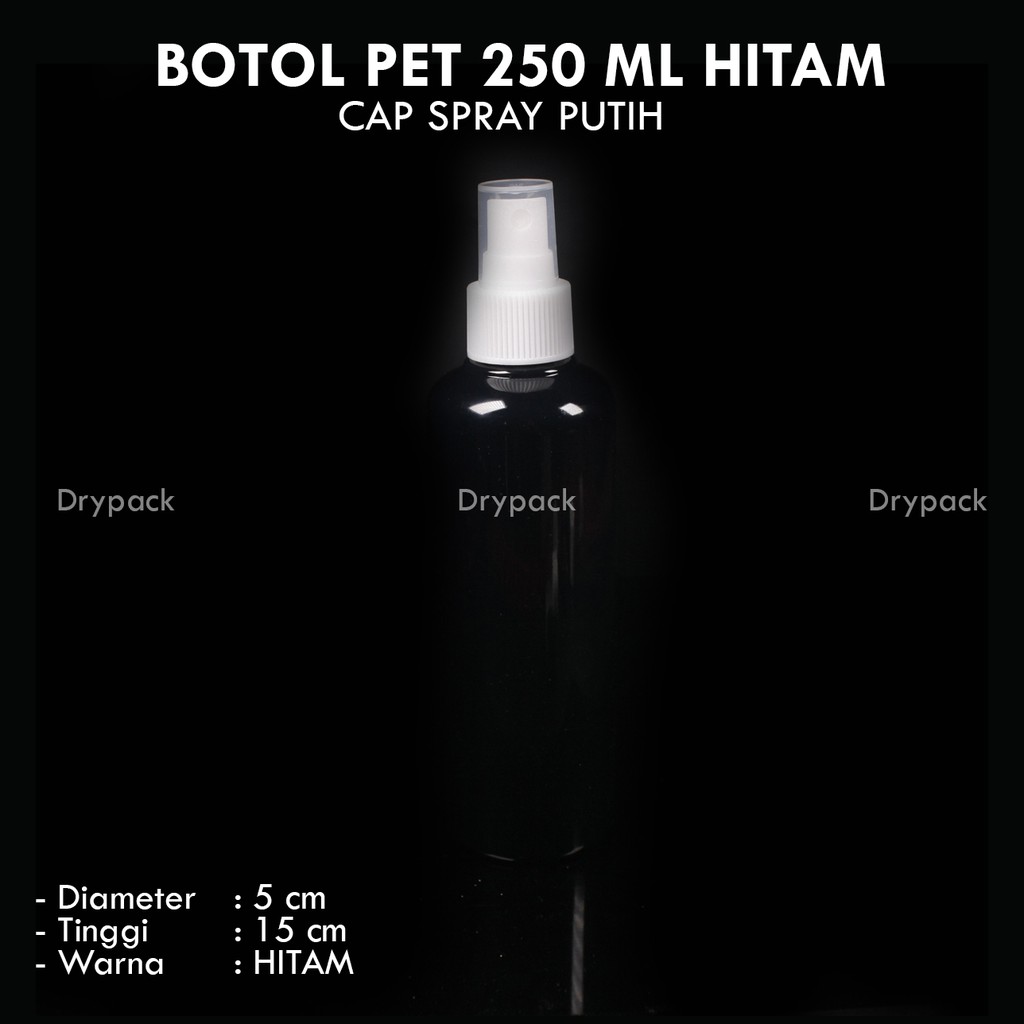 Botol PET 250 ML Hitam Spray