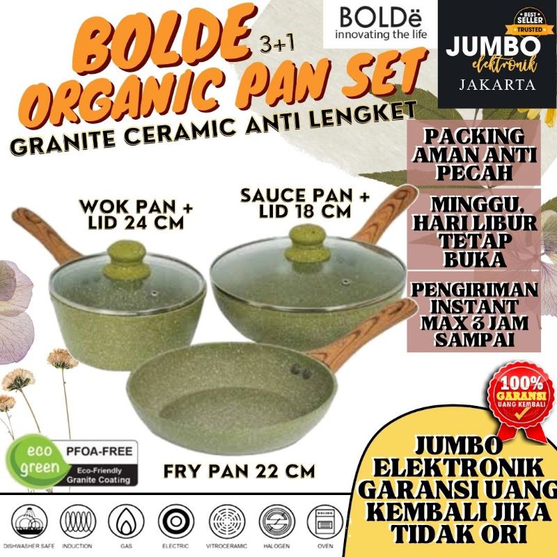 Panci Bolde Set Original Panci Bolde Organic Green Pan Set Bolde Organic Green Cookware Bolde Organi