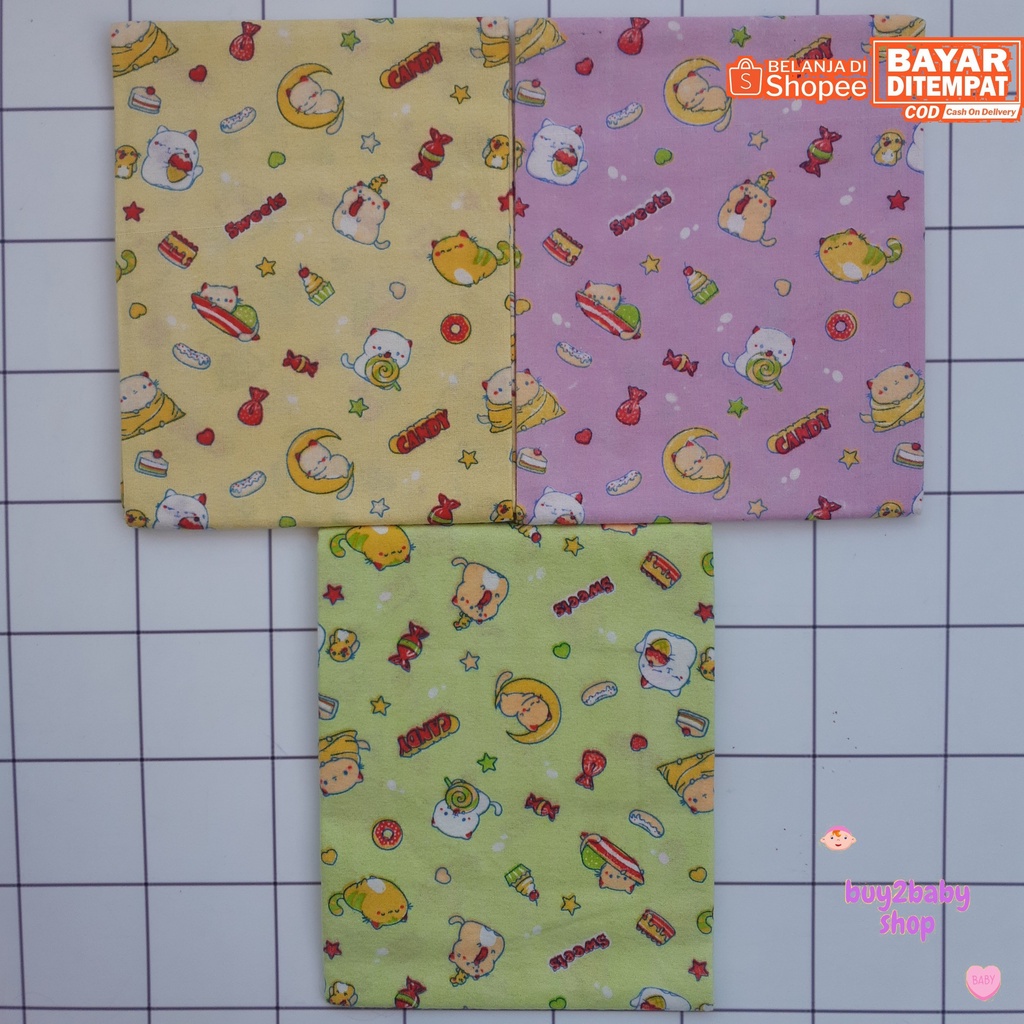 Bedong bayi HOGA full print warna motif hemat murah berkualitas 110 x 90 cm isi 3-6 PCS