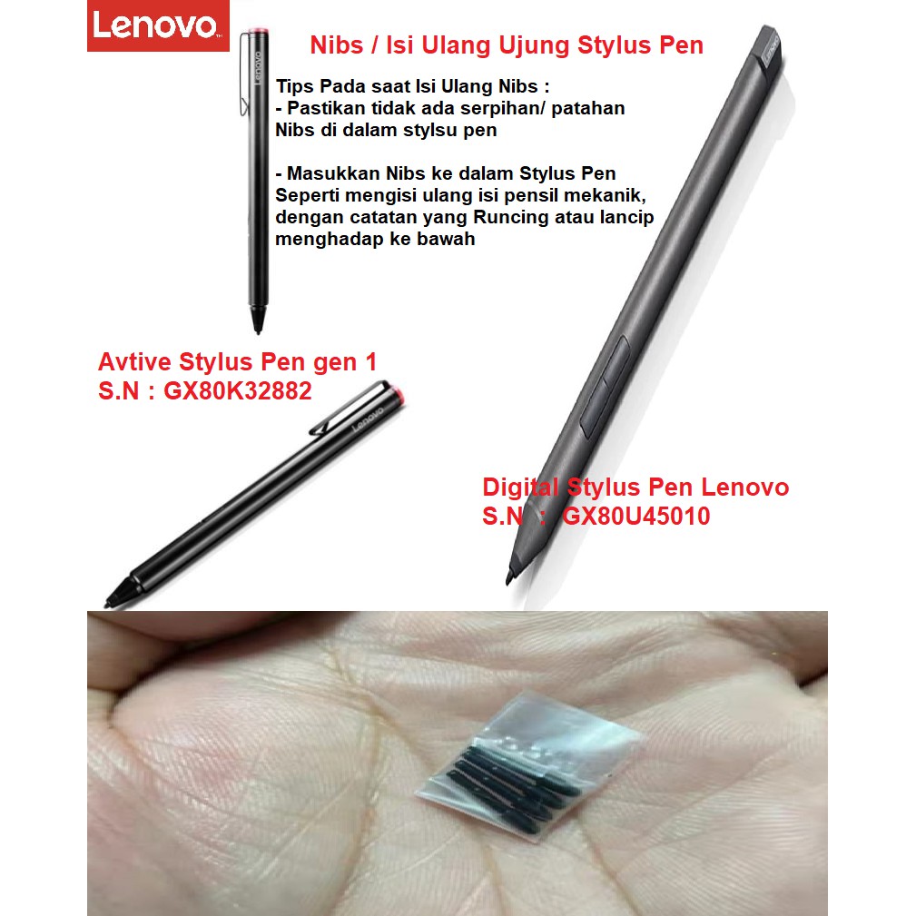 Nibs isi ulang ujung stylus Drawing active pen Lenovo Gen 1 Original