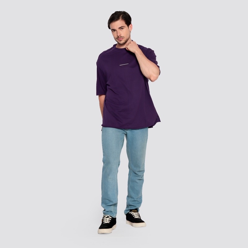 Purple Text White T-Shirt | Kaos | Purple