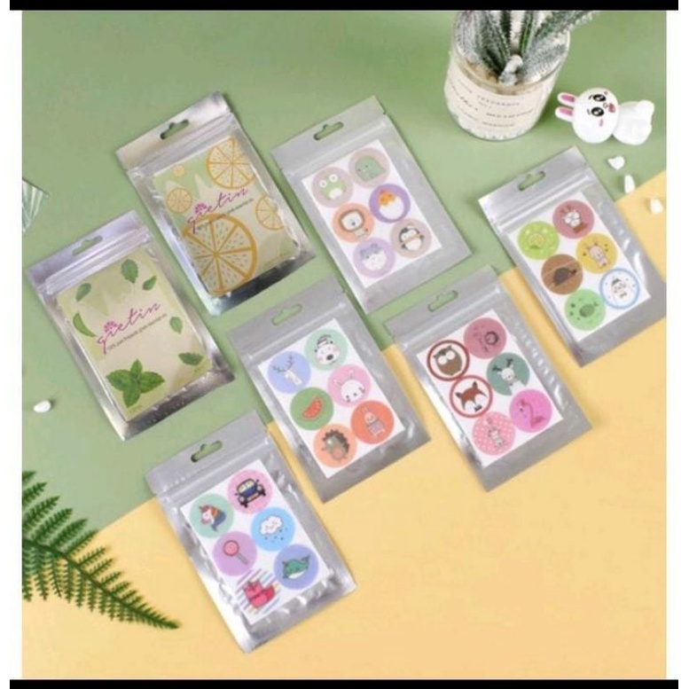 Stiker Masker Stiker masker mint Motif Lucu Kartun Tempel Patch Aromaterapi