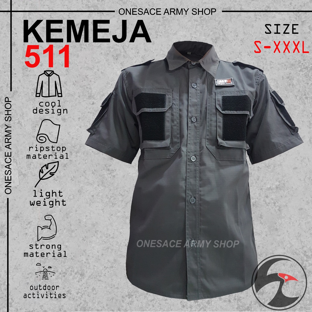 Kemeja Tactical 511 Tangan Pendek/Kemeja Lapangan/Kemeja Pria/Kemeja Taktikal/PDL