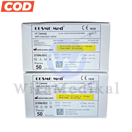 Cosmomed IV Catheter 24G 26G IV Cannula Cosmomed Jarum Infus Abbocath 24G 26G Cosmomed IV