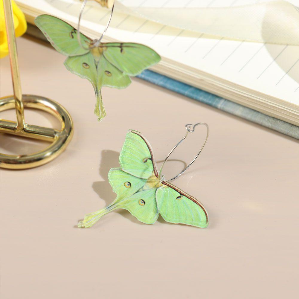 Lily Green Butterfly Moth Pesta Lucu Statement Tidak Biasa Vintage Wanita Cewek